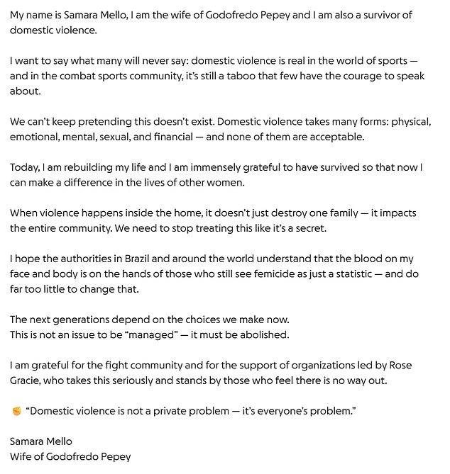 Mello shared an emotional message on her social media and on a GoFundMe page