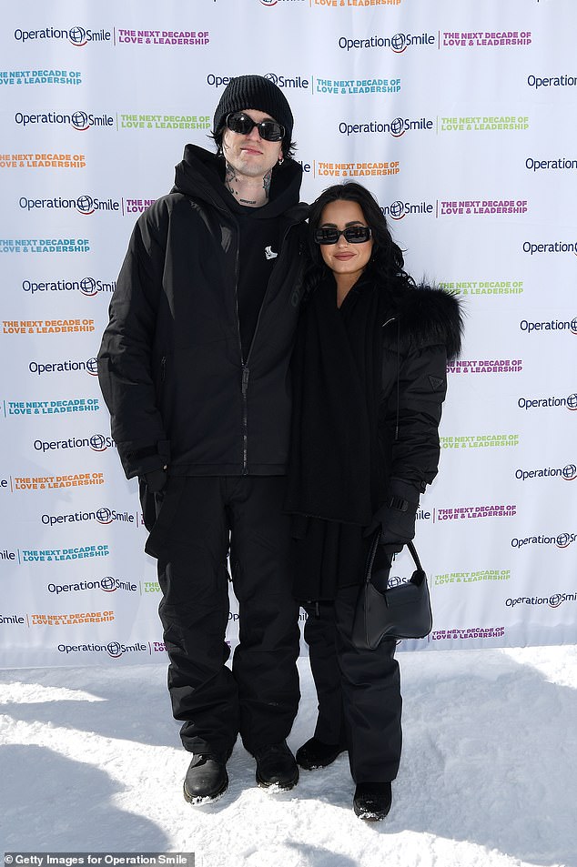 Lovato, pictured with her future husband in 2023, has been candid with fans about her past substance abuse and sobriety