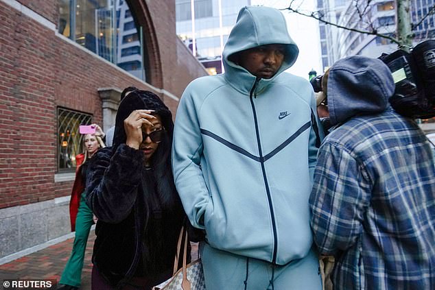 Ortiz made an appearance at a federal court in Boston and left with what appeared to be his wife by his side as reporters swarmed him