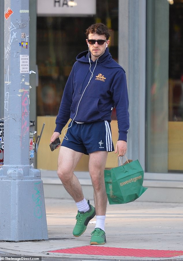 Pictured: Irish actor Paul Mescal spotted grabbing Sweetgreen in New York City