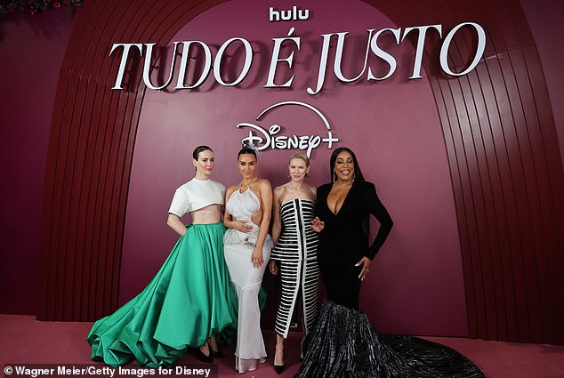 Kardashian was joined on the red carpet Monday by her castmates (from L-R) Sarah Paulson, Naomi Watts, and Niecy Nash-Betts