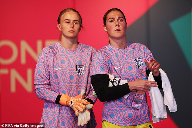 Earps with Hannah Hampton at the 2003 World Cup. In her book Earps refers to Hampton on several occasions not by name, but as ‘my competitor'