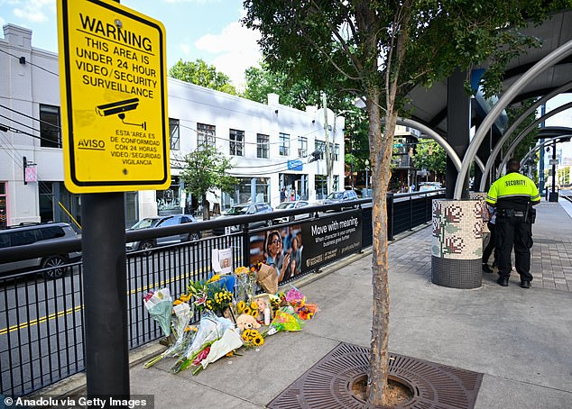 A makeshift memorial was created for Zarutska at the train station