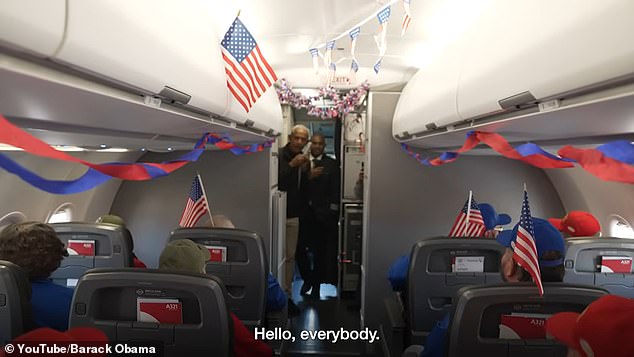 'Hello, everybody!' Obama suddenly said, stunning the dozens of Korean War and Vietnam War veterans