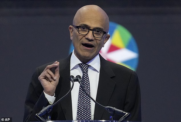 Microsoft applied for as many as 6,000 specialized migrant worker visas leading up to a decision to terminate 9,000 jobs globally. Pictured: CEO Satya Nadella