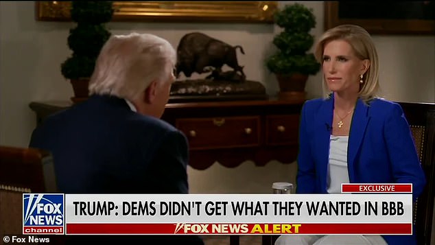 Fox News' Laura Ingraham pressed him on the issue after Trump signed an executive order that put a $100,000 one-time fee but Trump appeared unwilling to put any further limits, leading to a tense exchange