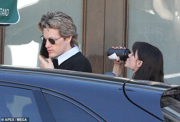 The 42-year old singer was accompanied by her musician boyfriend, Wes Leavins (pictured)