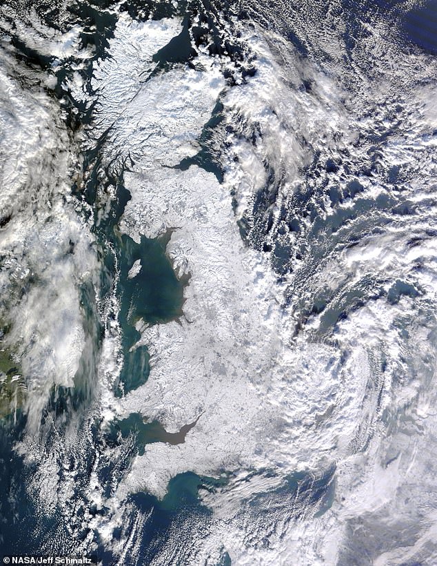Scientists think AMOC brings enough warmth to the northern hemisphere that without it, large parts of Europe could enter a deep freeze. This remarkable satellite picture showing the extent of snow across Britain on January 7, 2010 gives an idea of what this could be like