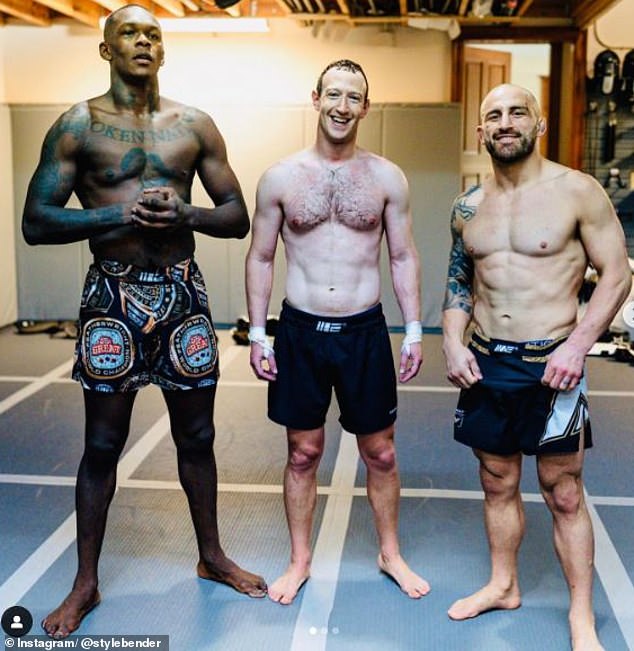 Zuckerberg previously trained with UFC champions Israel Adesanya and Alex Volkanovski