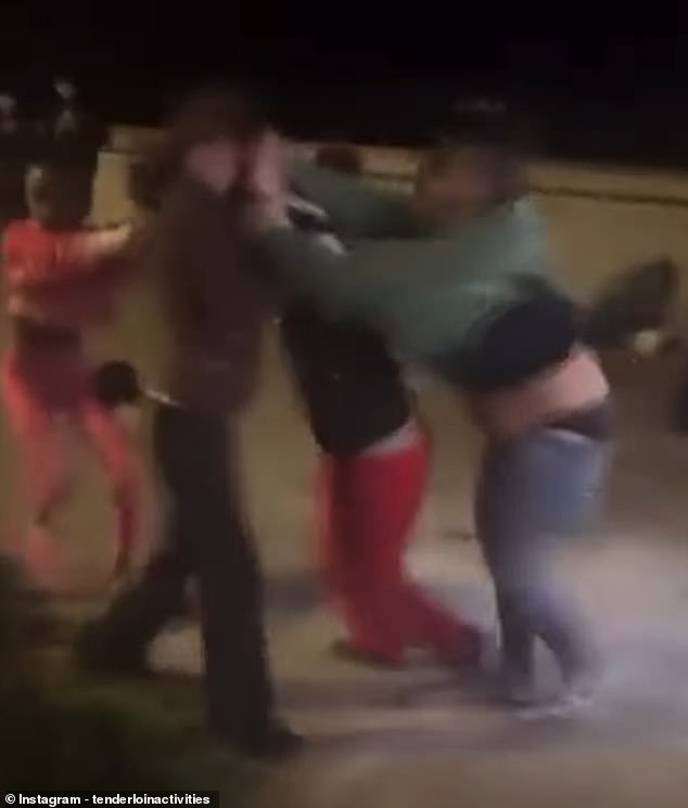A video circulating social media showed a large group gathered on the street roughhousing before the gunshots went off