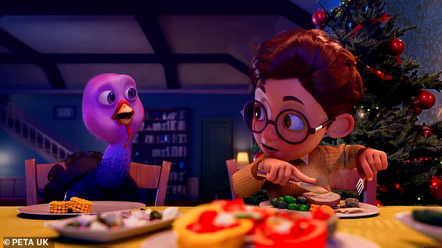 PETA's first Christmas advert was released in 2022. In it, Toby the turkey escapes an abattoir and becomes a companion animal. Instead of being killed and eaten, he becomes part of the family