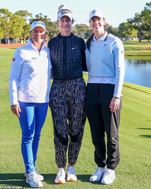 Clark is pictured with event host Annika Sorenstam and defending champion Nelly Korda
