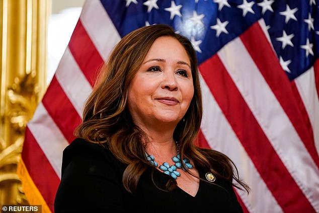Adelita Grijalva (D-AZ) listens during a press conference weeks into the continuing U.S. government shutdown, on Capitol Hill in Washington, D.C., U.S., October 21, 2025