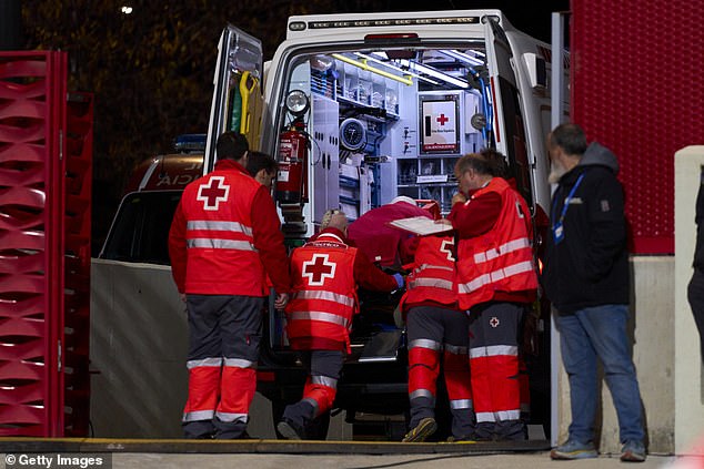 Atletico Madrid revealed that Medina was transferred to a hospital to undergo additional tests