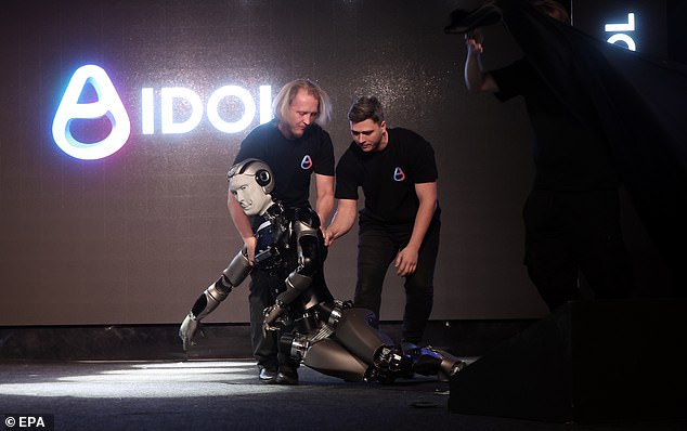 The robot's debut in Moscow ended unexpectedly after what is believed to be Russia's first robot powered by artificial intelligence took a tumble on stage on Tuesday