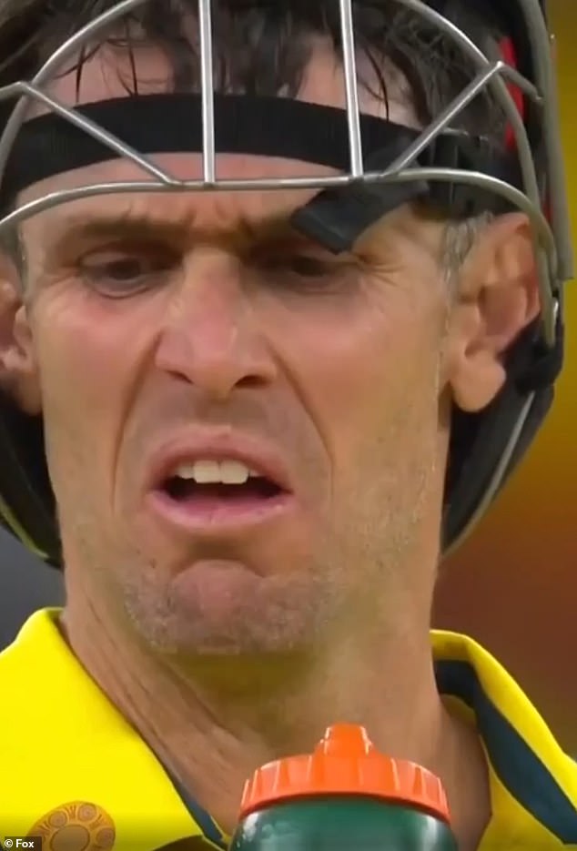 It is believed necking shots of pickle juice can help prevent cramps when exercising, but it isn't to be swallowed, as Aussie cricket star Mitch Marsh learnt the hard way in a recent T20 match (pictured)