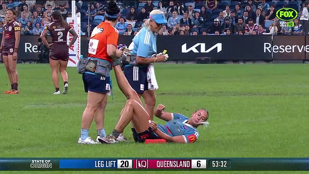 NSW Blues winger Jamie Chapman was also pictured using pickle juice during an Origin match (pictured) before wisely spitting out the liquid
