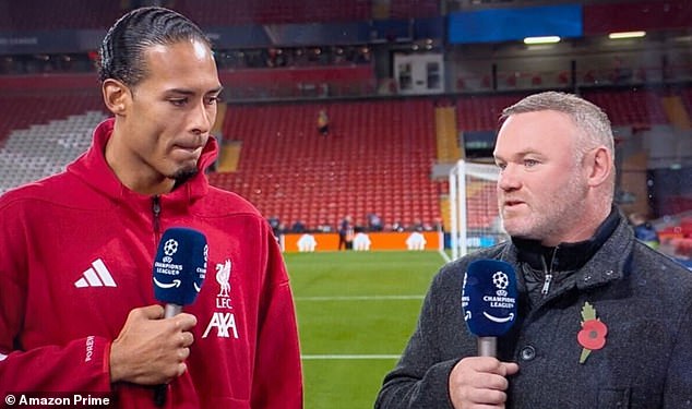 Rooney was last week involved in a tense live interview with Liverpool's Virgil van Dijk