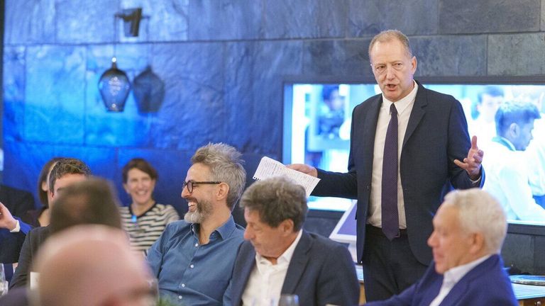 Tom Baldwin, Journalist and Strategic Adviser at Strand Partners, speaking at a company dinner at Labour Party Conference in September 2025. Pic: Strand Partners.