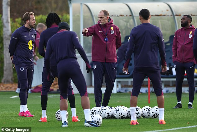 Thomas Tuchel (centre) is set to hand Scott his debut on Sunday, while Guehi is an injury doubt