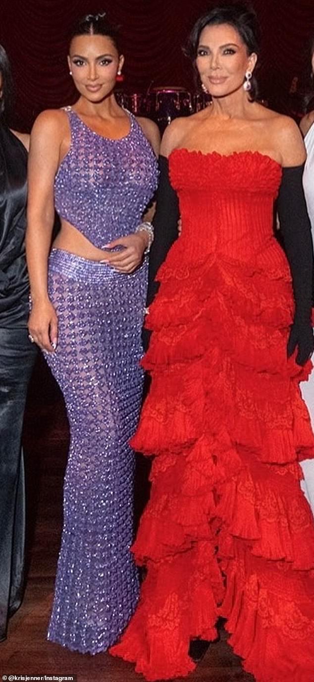 Kim is said to be baffled over the need to delete pictures with Meghan and Harry. Pictured: Kim and Kris Kardashian