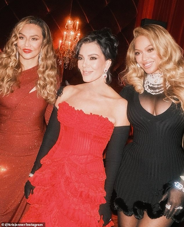 Kris Jenner's 70th birthday bash, which cost an eye-watering $6.5million, turned out to be the ultimate star-studded affair last weekend, with practically all of Hollywood under one roof to celebrate the business mogul, pictured with Beyoncé and Tina Knowles