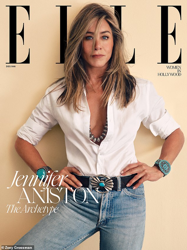 Her cover image was more muted with a white shirt paired with turquoise jewellery