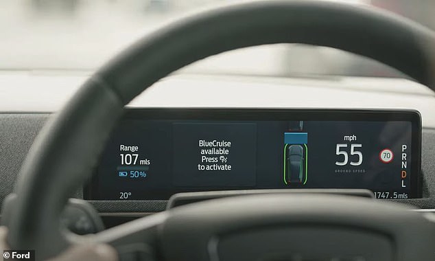 BlueCruise can only be activated via a button on the steering wheel when the car is being driven on a motorway that's within a 'Blue Zone'
