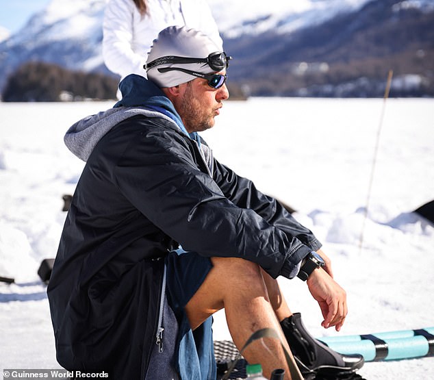 Freedivers practice relaxation techniques such as meditation, breath awareness and mindfulness to help maintain a calm mental state. Pictured: Mr Bruderer before his attempt