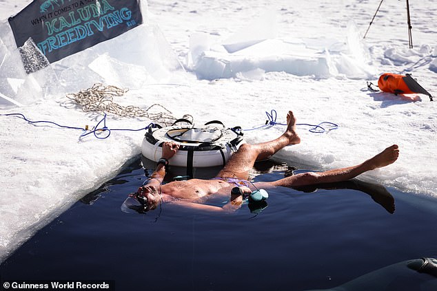 Mr Bruderer, a freediving instructor, said he hopes his new world record will raise awareness about climate change and the importance of protecting our glaciers