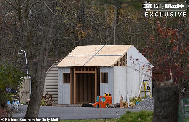 Bob's man cave is seen outside his enormous $1 million mansion which sits in Upstate New York