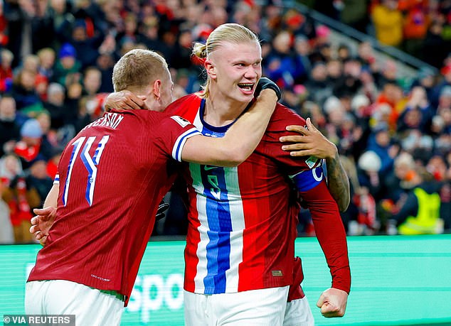 The forward scored two in a 10-minute second half blitz as Norway beat Estonia 4-1 in Oslo