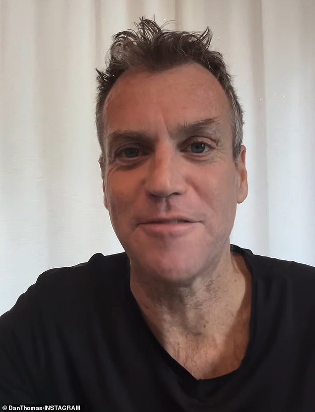 Thomas admitted the first week of recovery had been 'really rough' but also rejoiced at how the color of his jaundiced eyes had changed