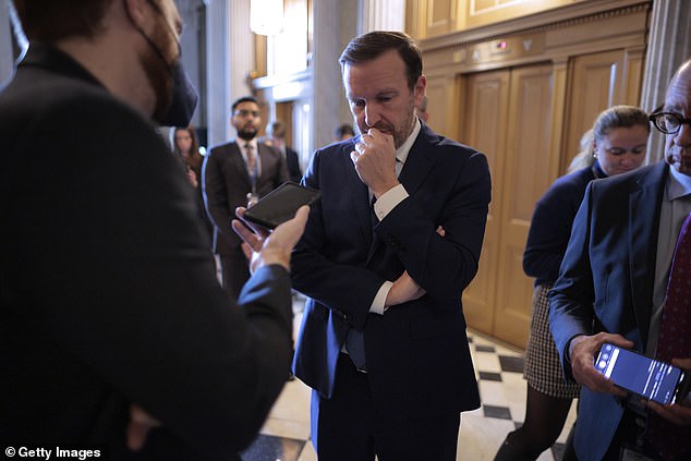 Sen. Chris Murphy (D-CT) talks with reporters before voting at the U.S. Capitol