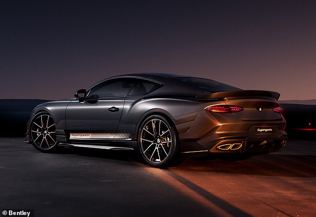 The aerodynamic styling, including a fixed rear wing, combines to generate 300kg more downforce than a Continental GT Speed and help keep the car planted on the road