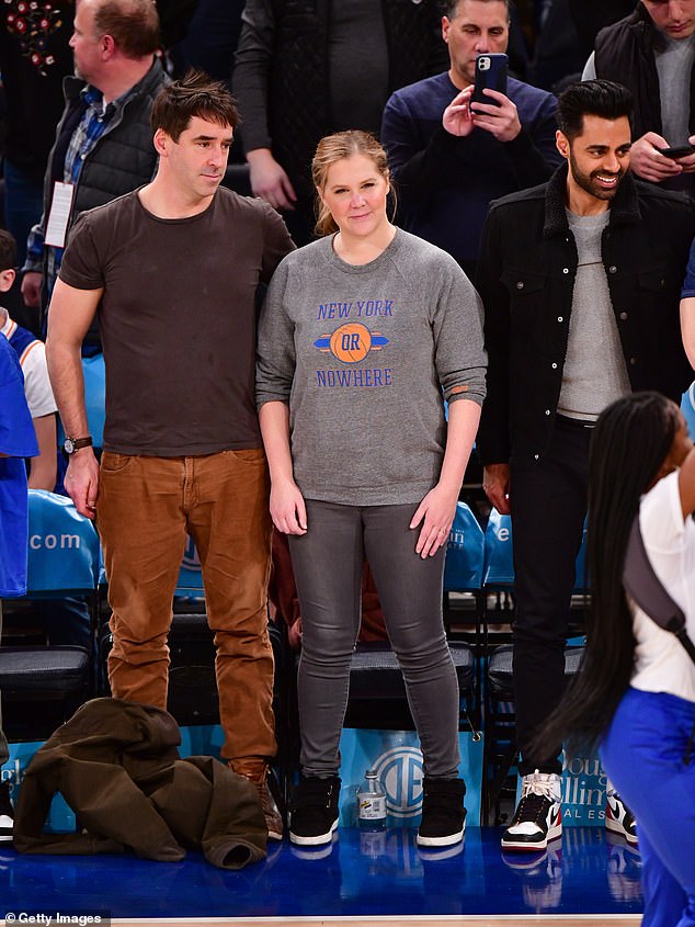 Schumer and her husband pictured several months after she welcomed their first child together