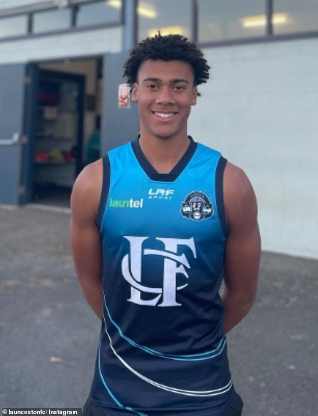 The teenager has played all his junior footy in the Tasmanian city of Launceston