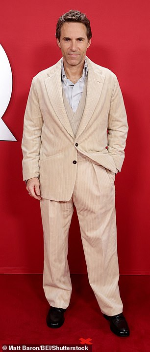 Alessandro Nivola, 53, showed off his sense of style in a beige suit
