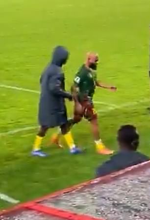 Mbeumo had to be consoled as he left the field of play in the rain