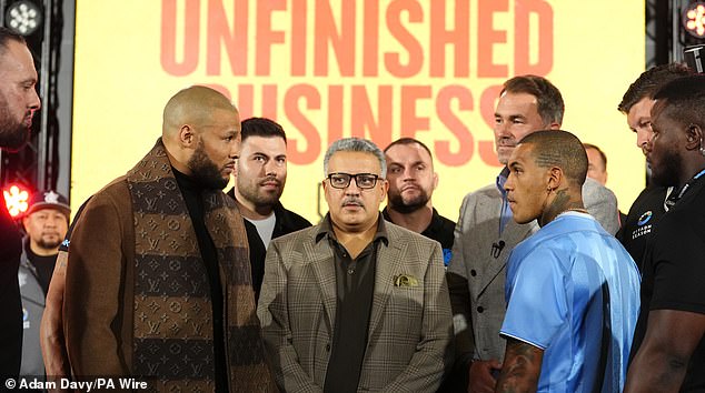 Eubank (left) and Benn will face off again on Saturday at the Tottenham Hotspur Stadium