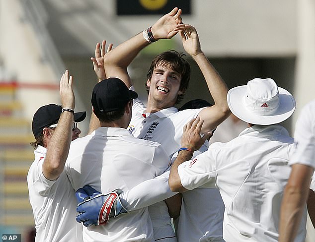 Finn, England’s leading wicket-taker after three Tests of the 2010-11 Ashes, celebrates dismissing Mike Hussey in Brisbane. But he says wickets are different now to back in his day