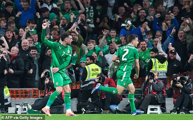 The victory for Ireland keeps their hopes of qualifying for next summer's World Cup alive