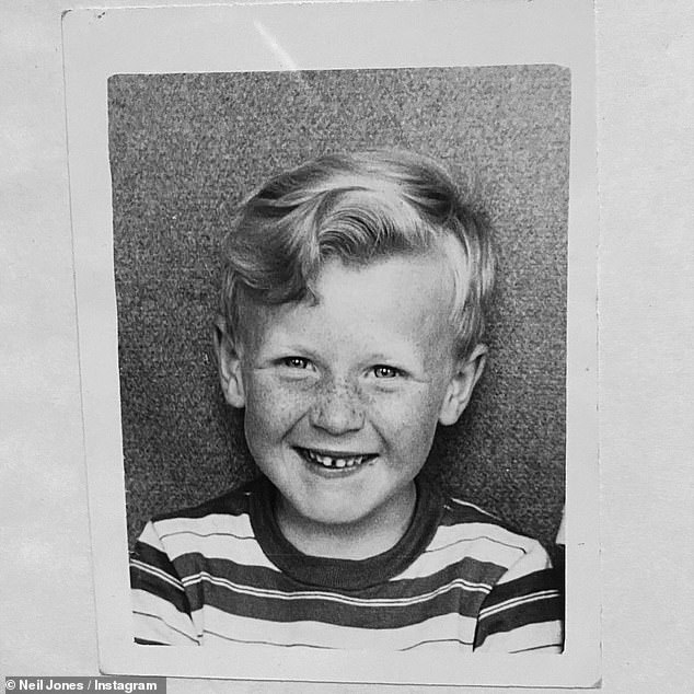 Neil also shared a heartwarming photo of his father during his childhood years