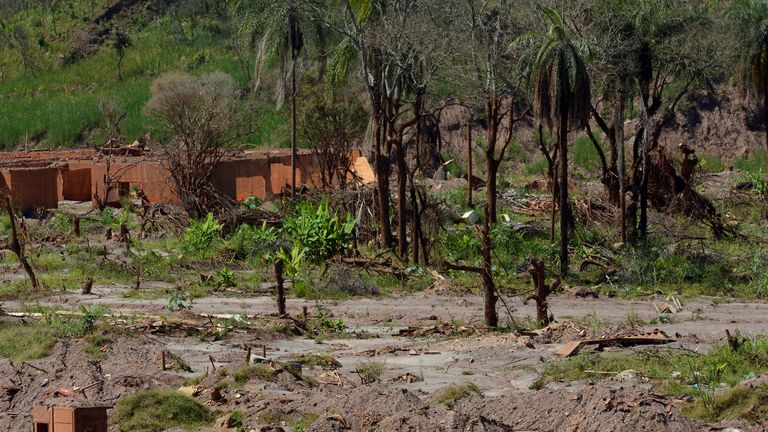 The aftermath of the disaster in Bento Rodrigues district, Brazil. Pic: Reuters 
