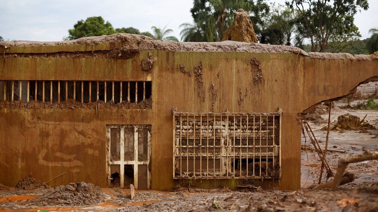 A damaged house in Bento Rodrigues district. Pic: Reuters 