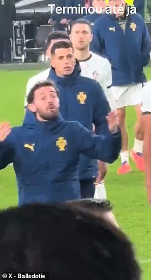 Silva pushed Felix away and went to remonstrate with supporters after also becoming furious