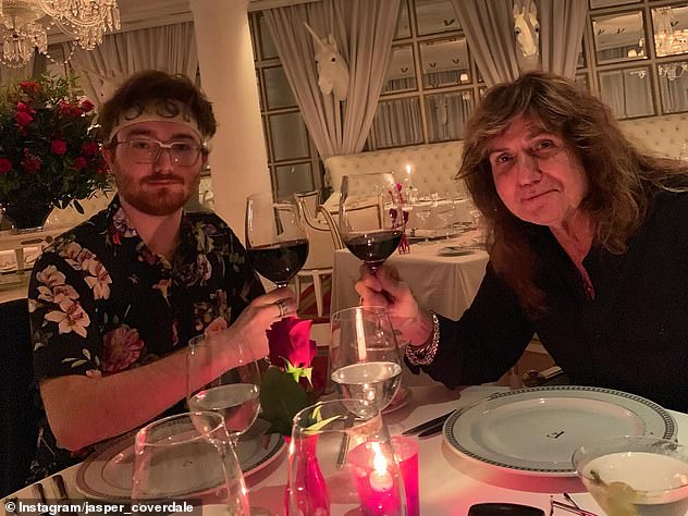 On Thursday, the couple's son Jasper, 29, shared a snap of himself with his famous dad and paid tribute to him: 'I know no greater man nor any better father'