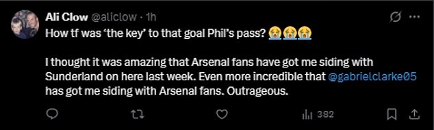 ITV interviewer Gabriel Clarke's question sparked stunned reactions from Arsenal fans on X