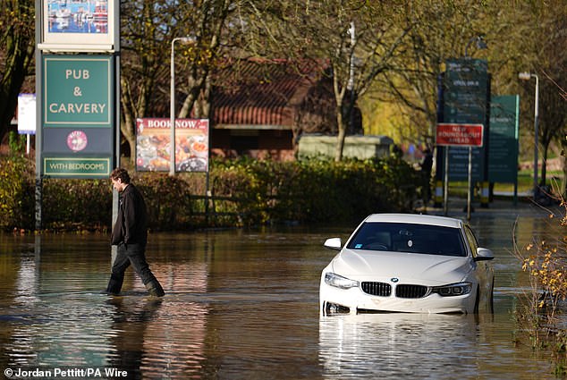 The general rule for motorists is to not drive through standing water that's more than 10cm/4 inches deep