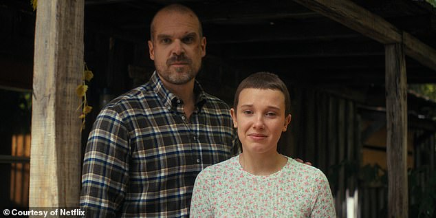 In the series David portrays Jim Hopper, who adopted Millie's supernaturally gifted character Eleven, after she escapes from a secretive government facility